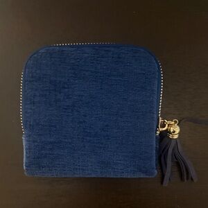 Navy Blue Travel Jewelry Pouch with Tassel